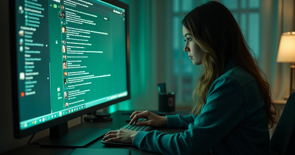 Central de atendimento no WhatsApp com múltiplas conversas organizadas em fila em tela de computador