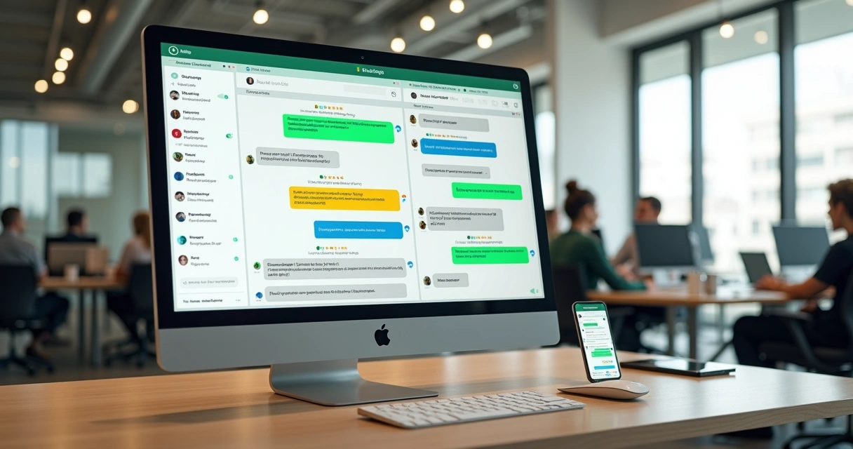 Tela de WhatsApp exibindo organização de demandas com etiquetas coloridas em um painel de atendimento