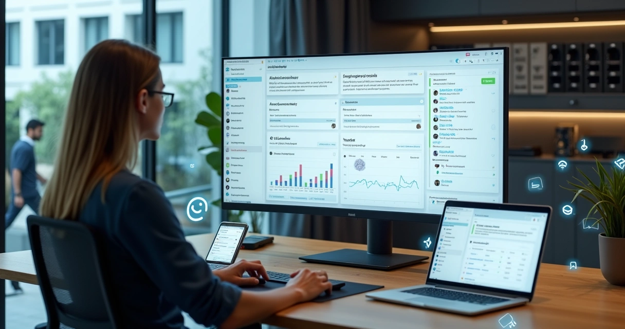 Síndico profissional usando painel de IA para atender moradores pelo WhatsApp